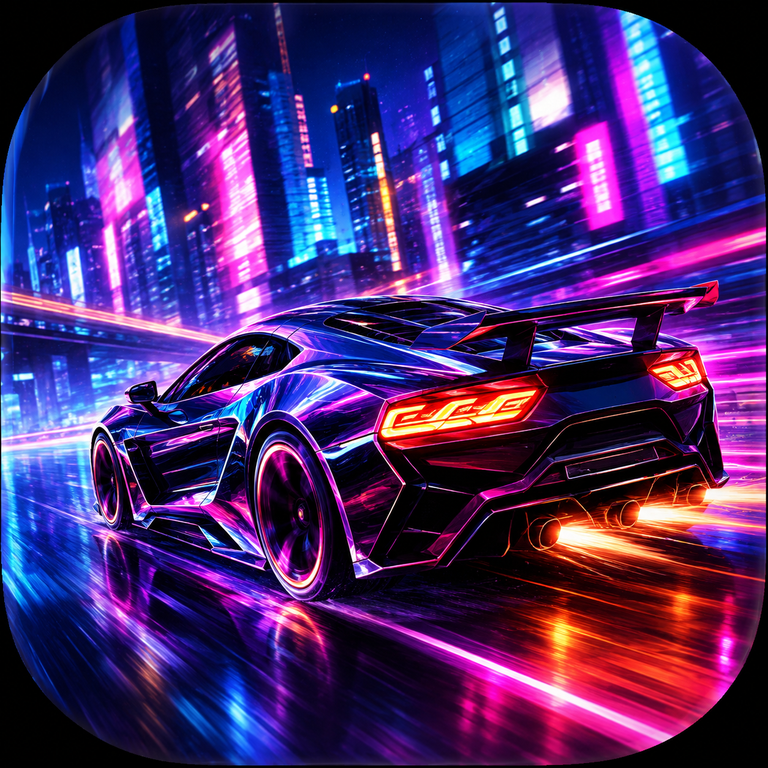 Neon Racer concept app icon